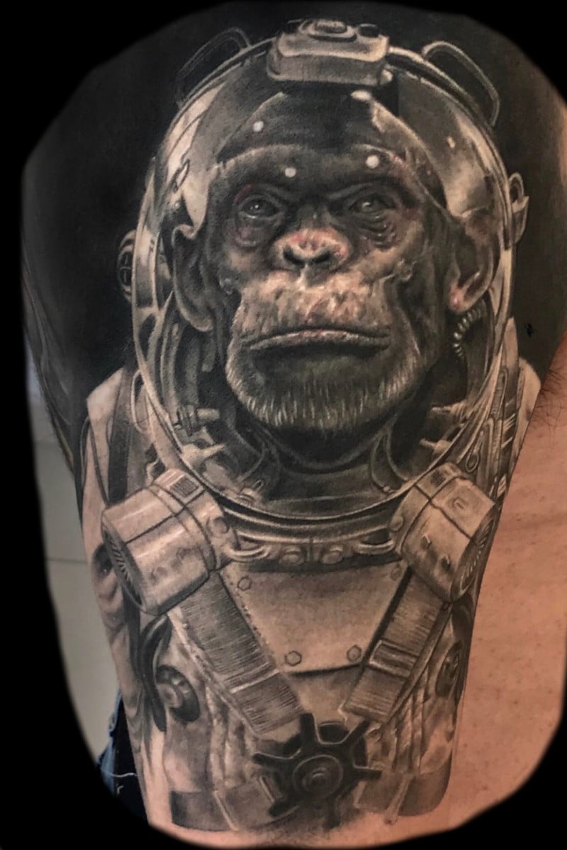 Tatuaje Chango Astronauta