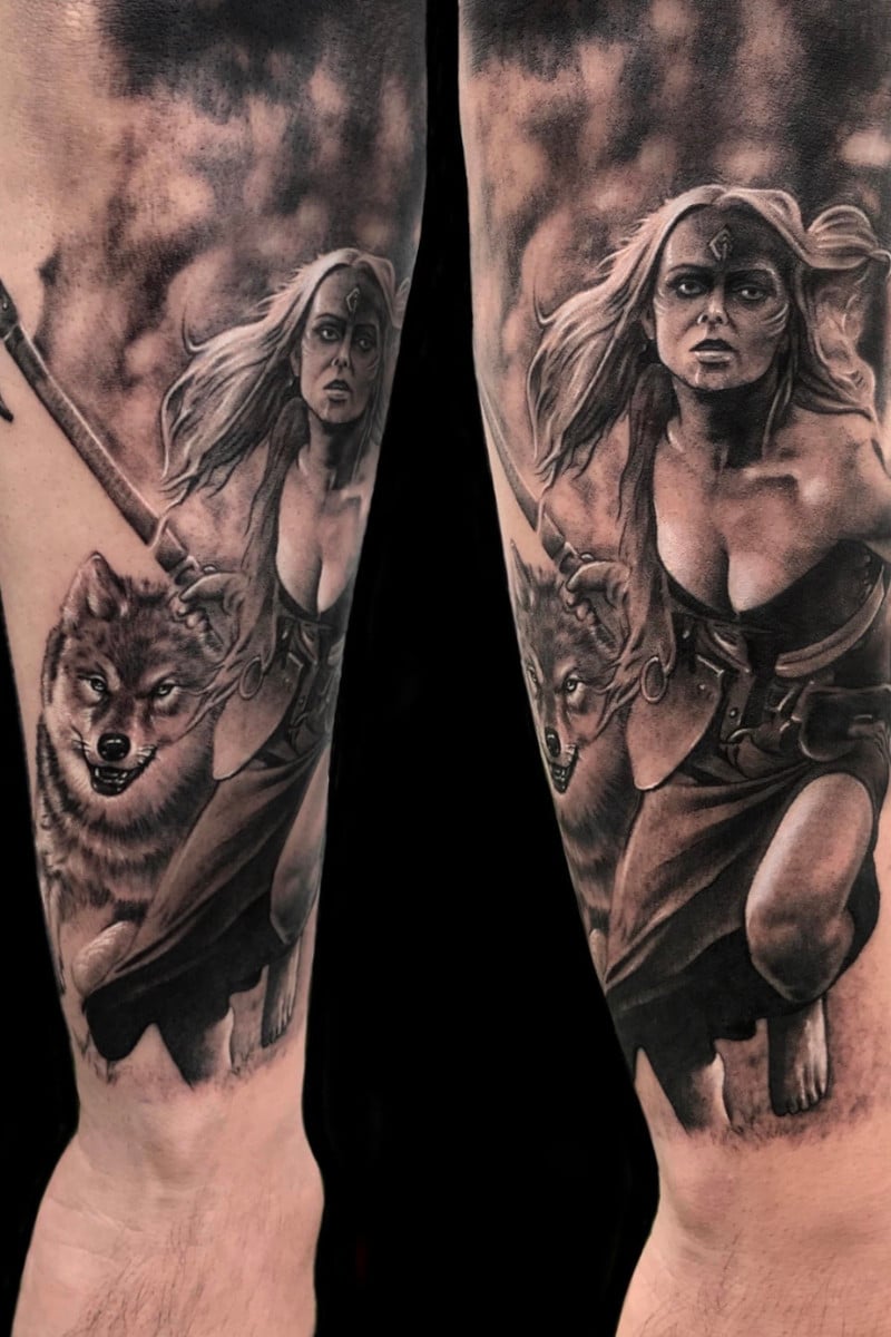 Tatuaje Lobo Mujer