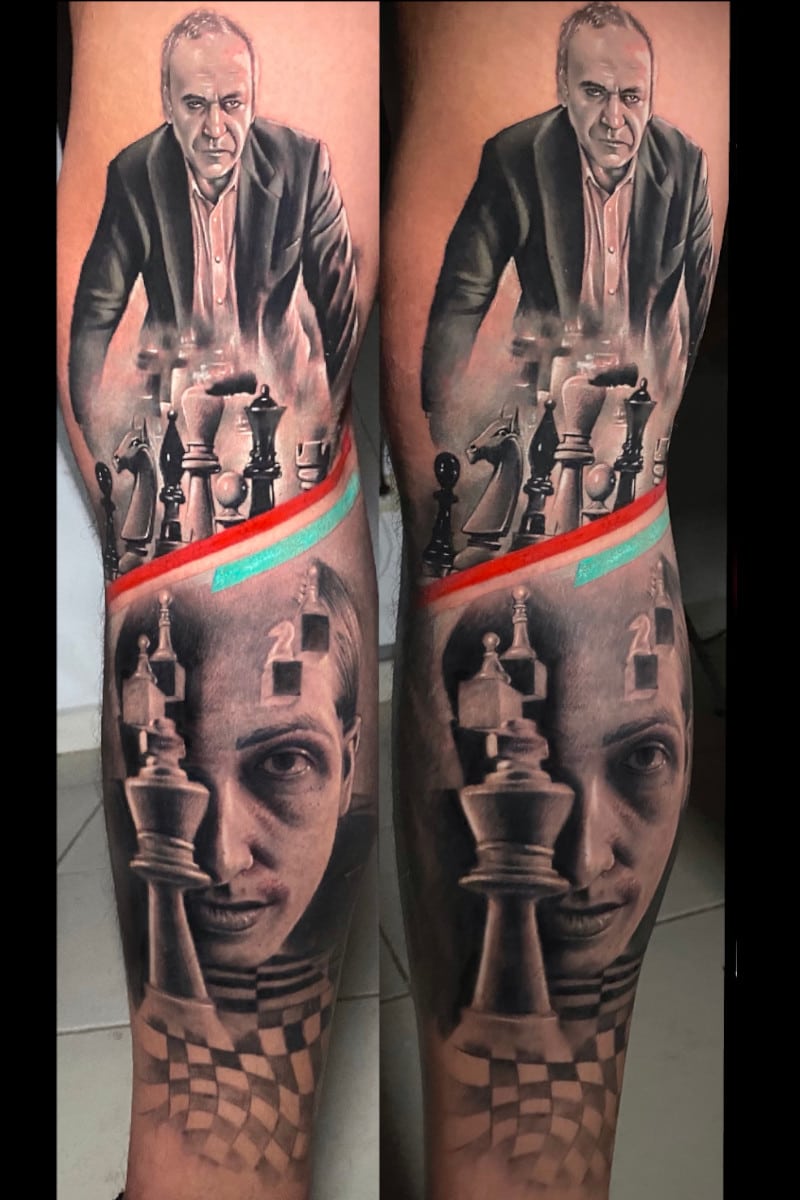 Tatuaje Kasparov Ajedrez