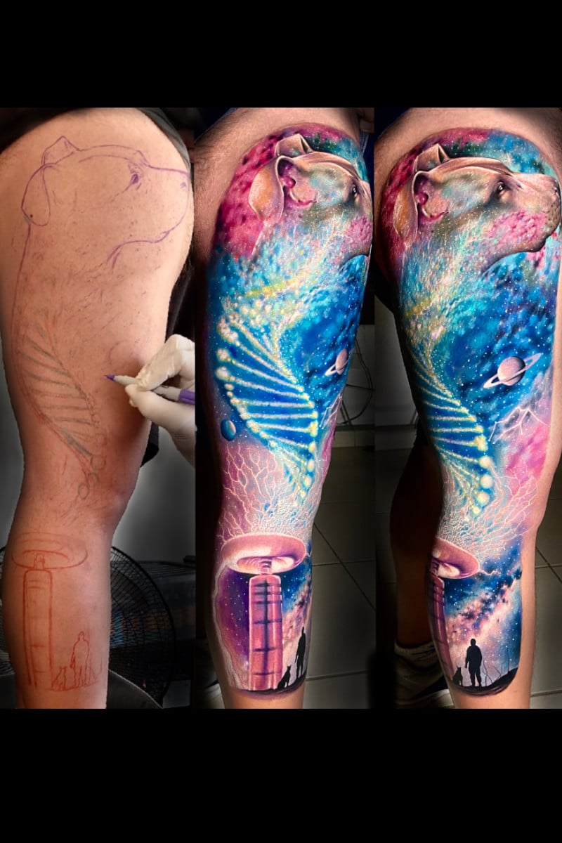 Tatuaje DNA - Perro - Antes y Después