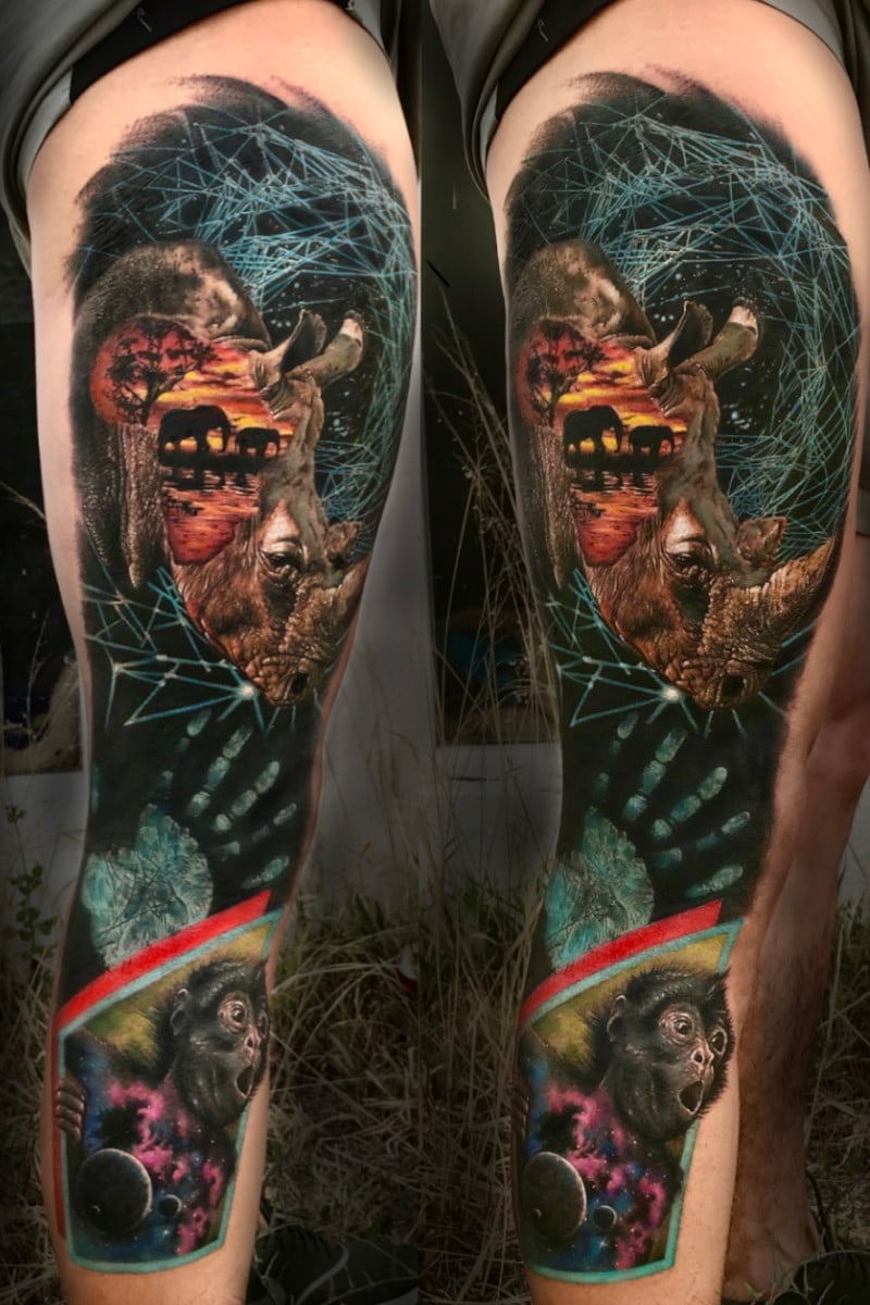 Tatuaje de Rinoceronte - Chango