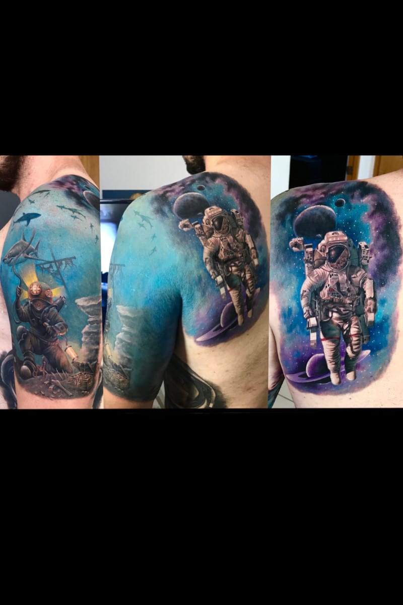 Tatuaje Luna Astronauta