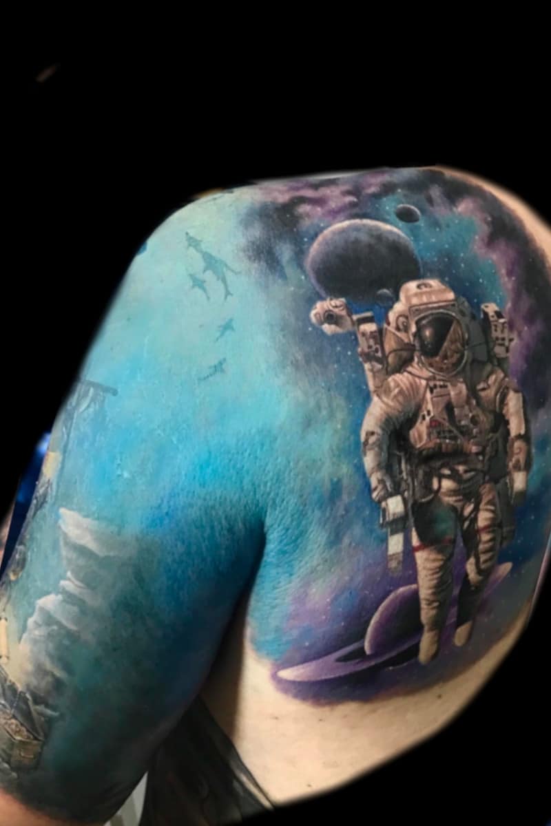 Tatuaje Luna Astronauta