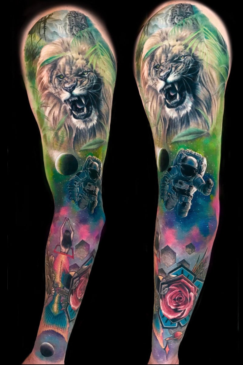 Tatuaje de Astronauta - León