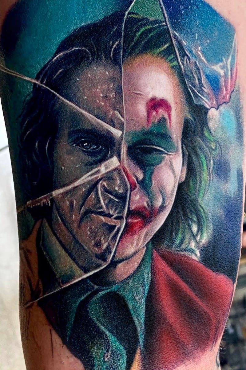 Tatuaje El Joker en el espejo Tatuaje