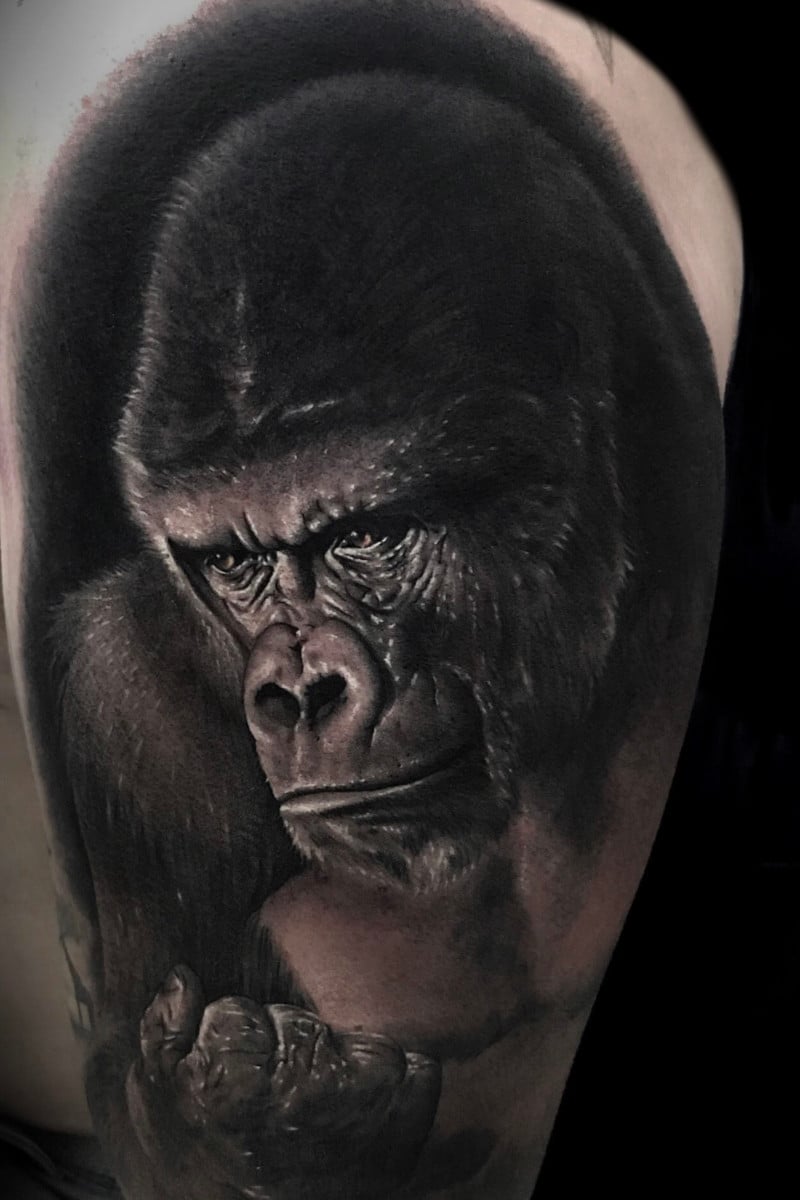 Tatuaje Gorila Realista