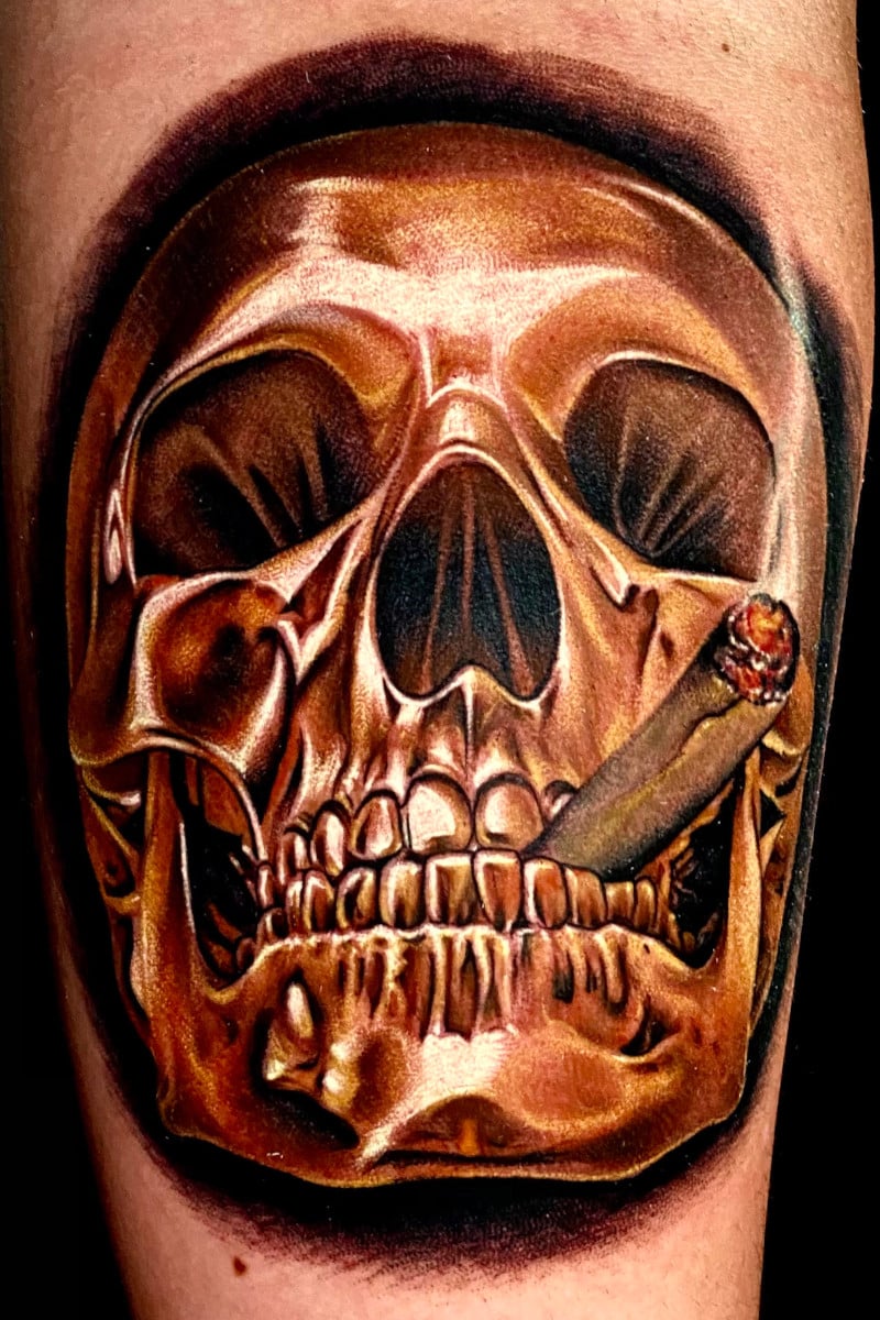 Tatuaje Craneo Fumando