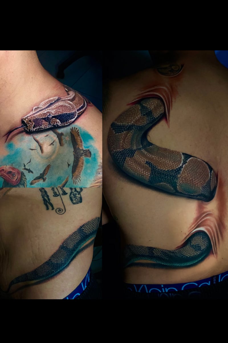 Tatuaje Realista de Serpiente
