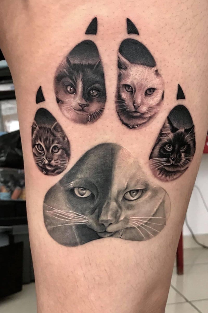 Tatuaje Huella de Gato
