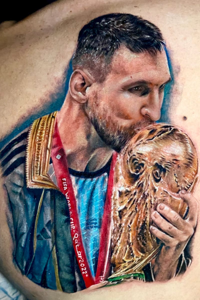 Tatuaje de Messi Copa Mundial